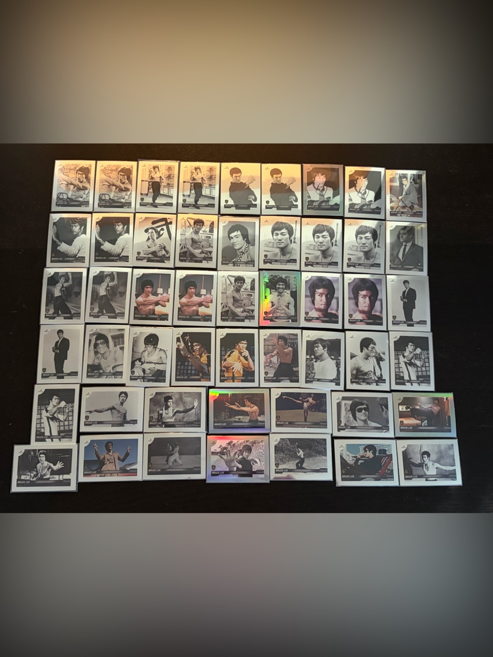 All 50 Bruce Lee The Dragon 2024 Silver Chrome refractor Movie Cards BV $250